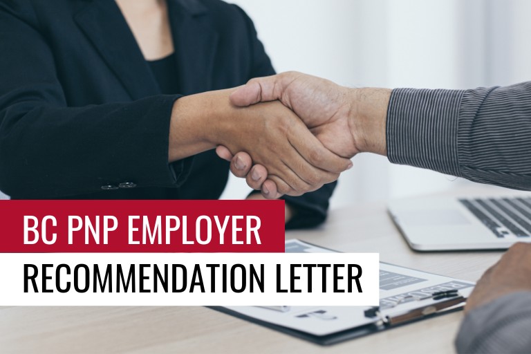 BC PNP Employer Recommendation Letter